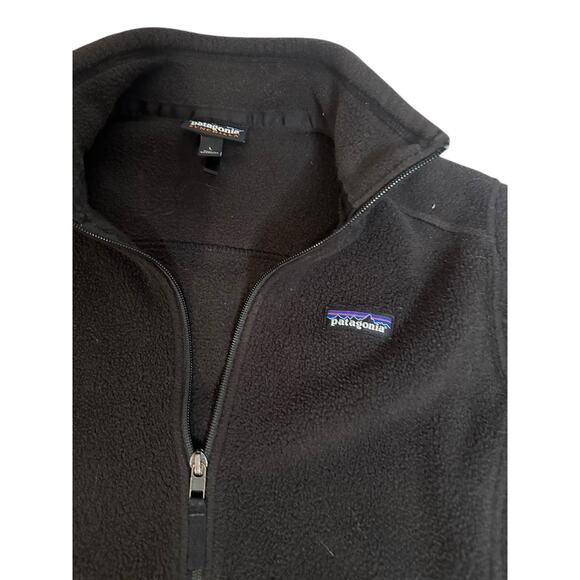 Patagonia Synchilla Fleece Full Zip Womens Black Jacket Logo Hiking Outdoors L - Picture 7 of 11